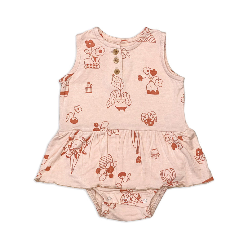Bamboo Skirt Bodysuit (Plantastic Print)