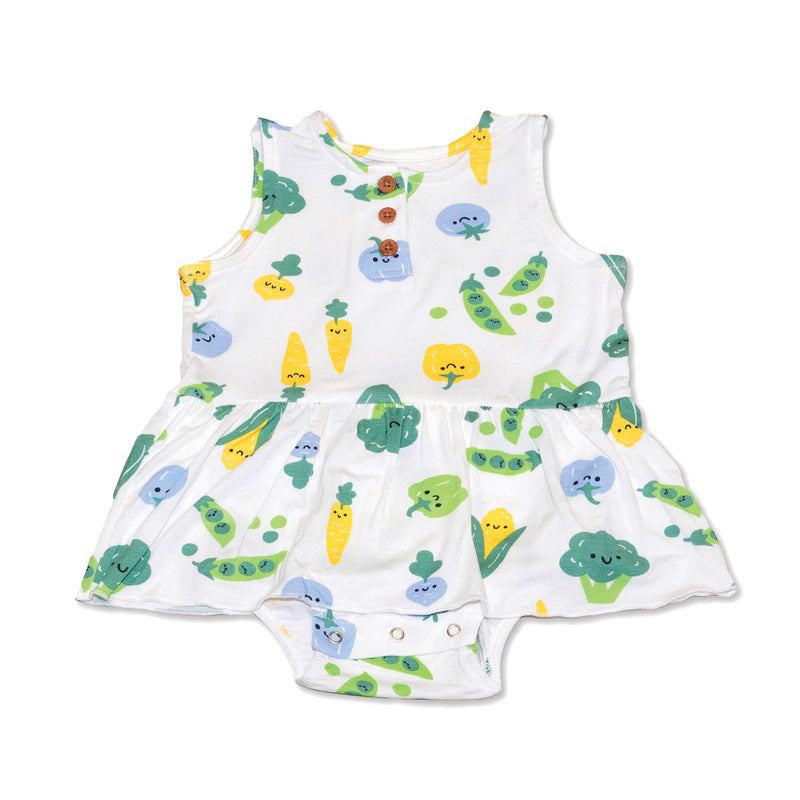 Bamboo Skirt Bodysuit (Farmers Market Print)