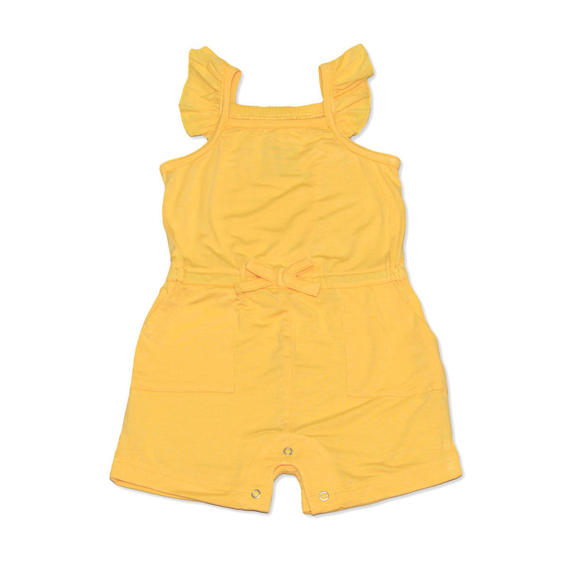 Bamboo Sleeveless Ruffle Romper (Banana Cream)