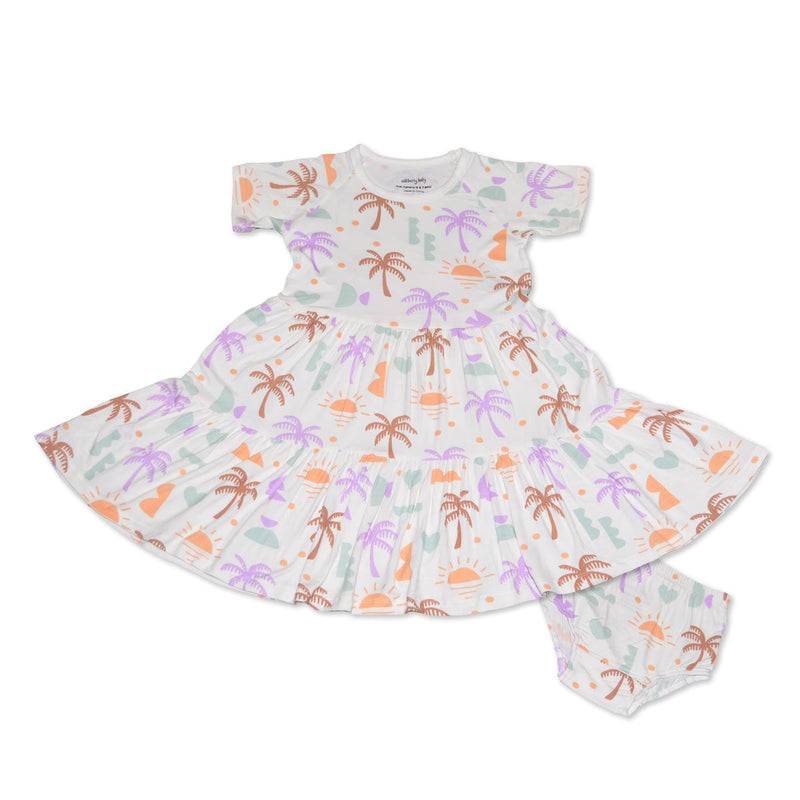 Bamboo Tiered Jersey Dress with Bloomer (Boho Surf Print)