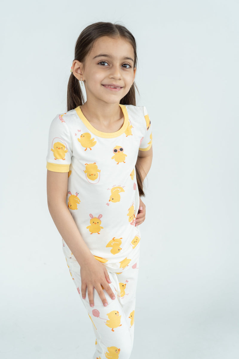 Bamboo Short Sleeve Pajama Set (Little Chick Print)