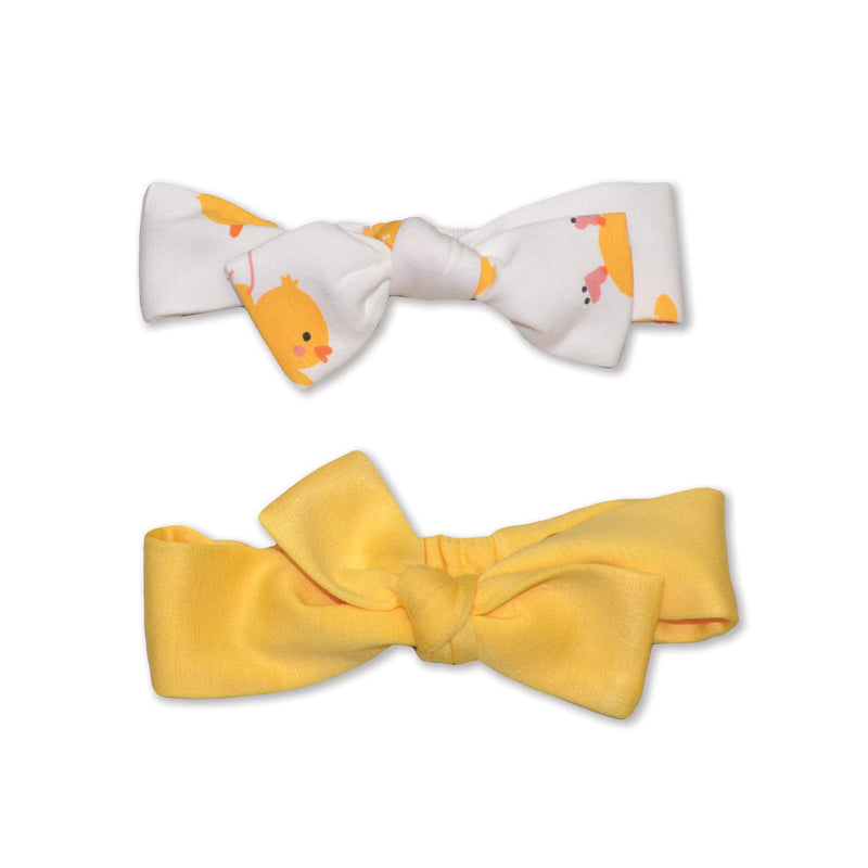 Bamboo Headbands 2 pack (Little Chick Print/Banana Cream)
