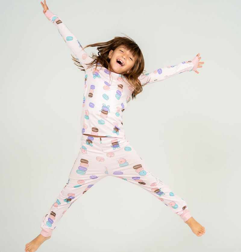 Bamboo Long Sleeve Pajama Set (Macaron Party Print)