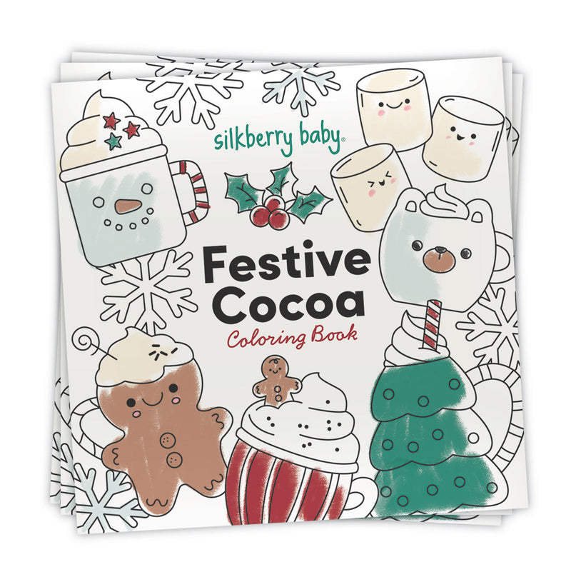 Bamboo Two Way Zipper Footies & Coloring Book (Festive Cocoa Print)