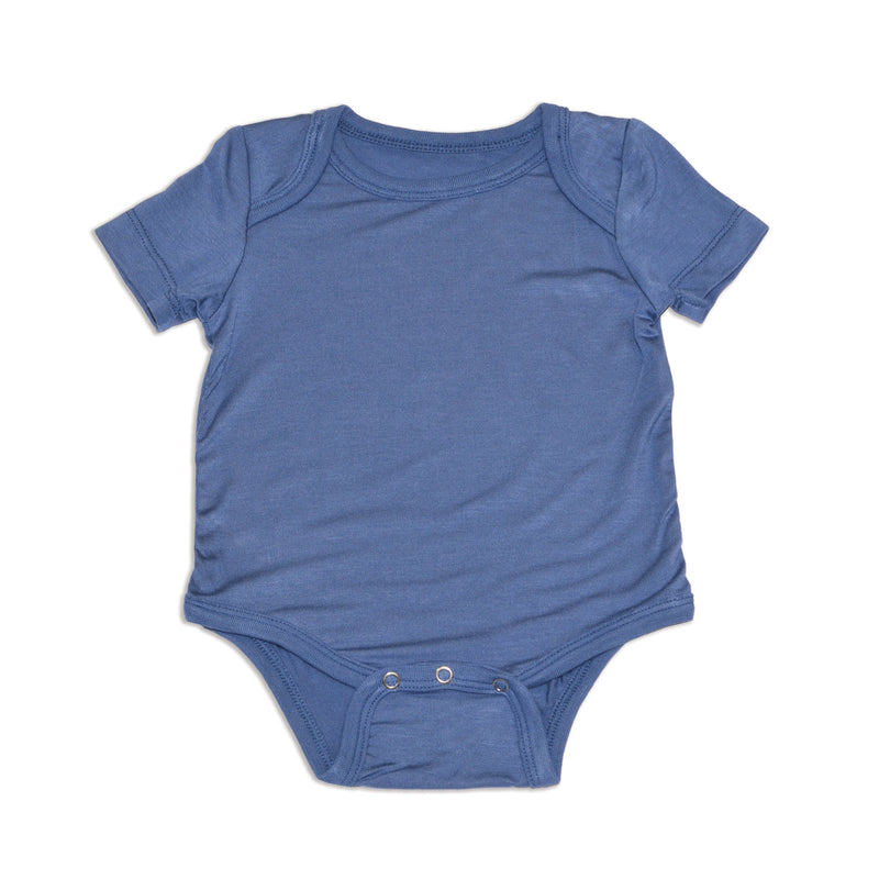 Bamboo Short Sleeve Onesie (Galactic Blue)
