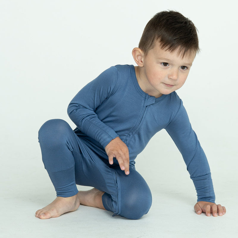 Bamboo 2-way Zipper Romper (Galactic Blue)