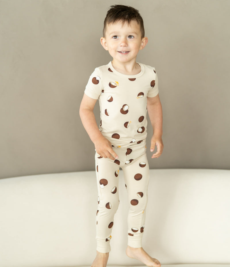 Bamboo Short Sleeve Pajama Set (Coconut Print)