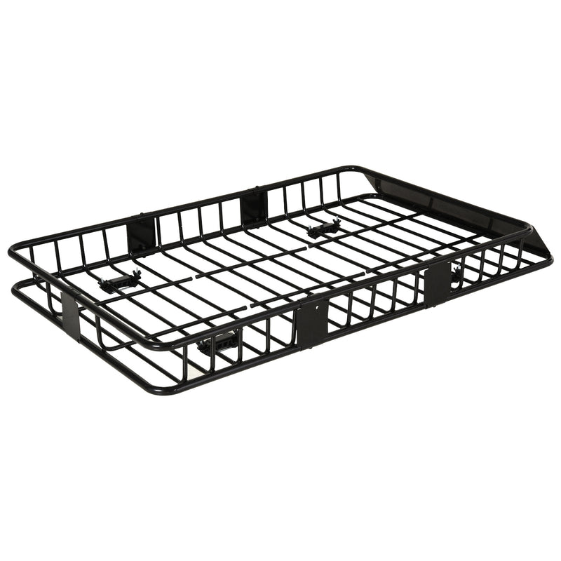 HOMCOM Adjustable 64"/43" x 39" Car Roof Rack Universal Rooftop Cargo Carrier with U-bolts 220 lbs Load Capacity