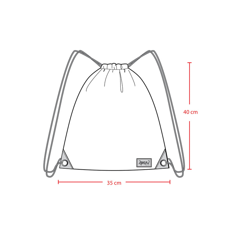 Drawstring Bag Black Printed Gummy Bears