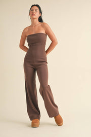 KIMBERLY C - Foldover Bandeau Knit Sweater Jumpsuit - Home & Well 