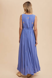 In Loom - VISCOSE ALL OVER EMBROIDERED SLEEVELESS MAXI DRESS - Home & Well