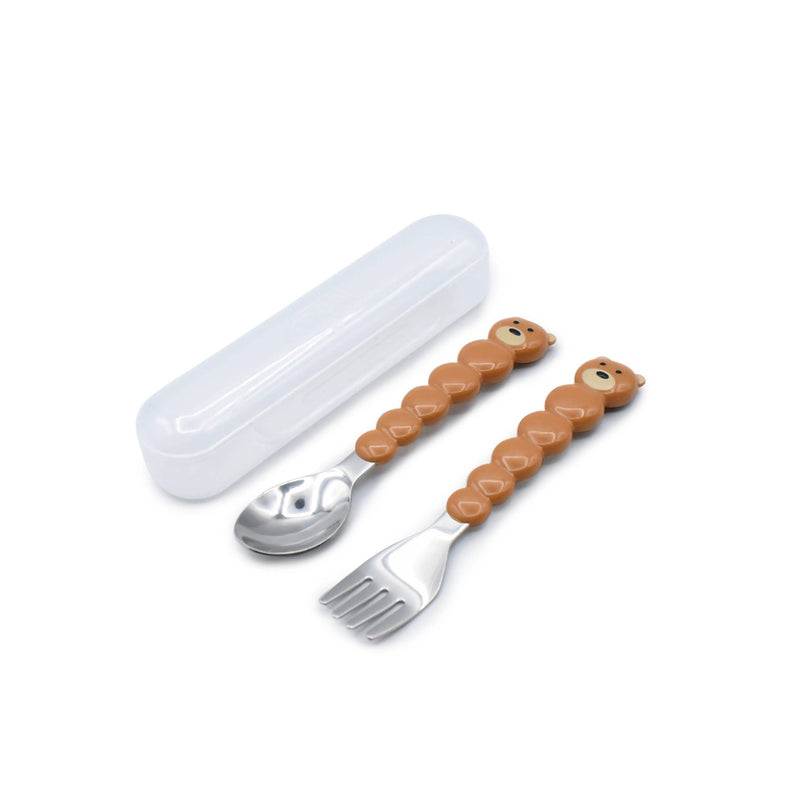melii - Stainless Steel Spoon & Fork Set with Carrying Case