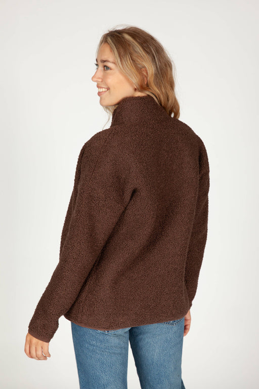 Lazypants - Sara Teddy sherpa zip up jacket in espresso - Home & Well 