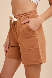 In Loom - GARMENT WASHED COTTON FRENCH TERRY SHORTS - Home & Well