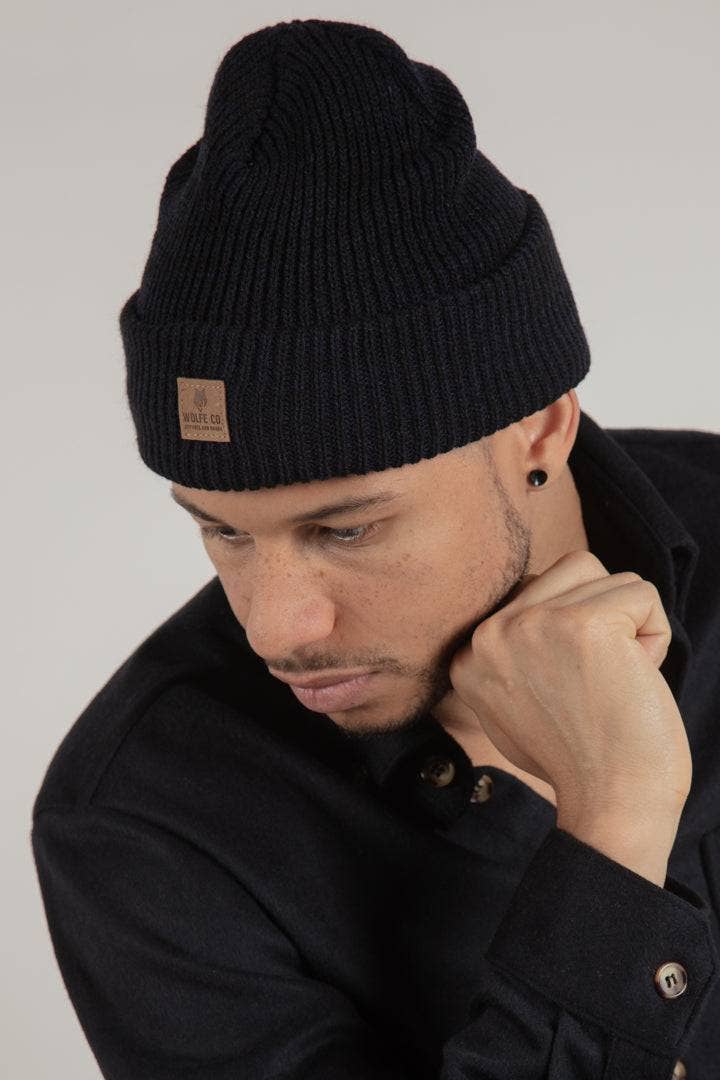 Wolfe Co. Apparel and Goods® - Navy Longford Ribbed Toque - Home & Well 