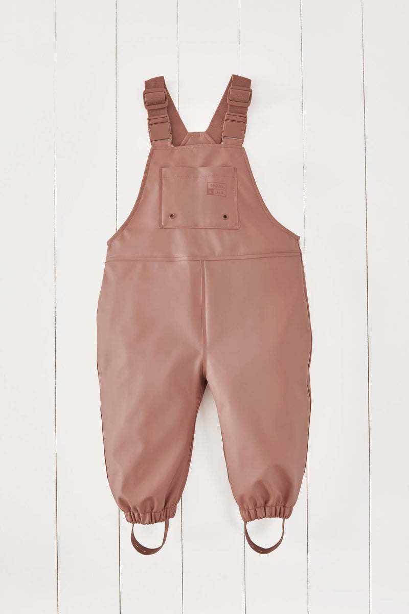 Grass & Air - Rose Kids Waterproof Rain Dungarees