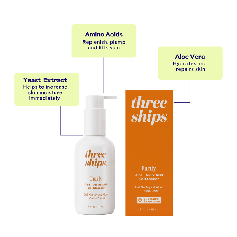 Three Ships - Purify Aloe + Amino Acid Gel Cleanser (118mL) - Home & Well