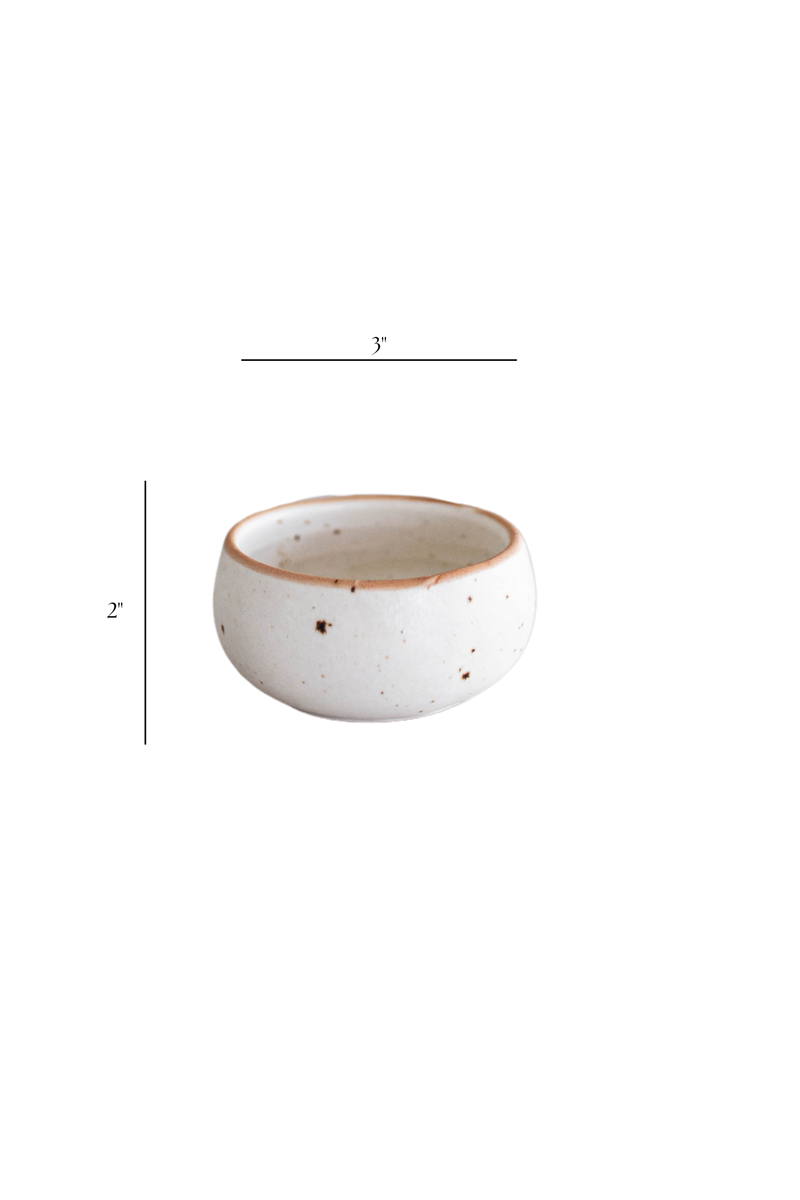 Ceramic White Speckled Dip Bowl - Home & Well 