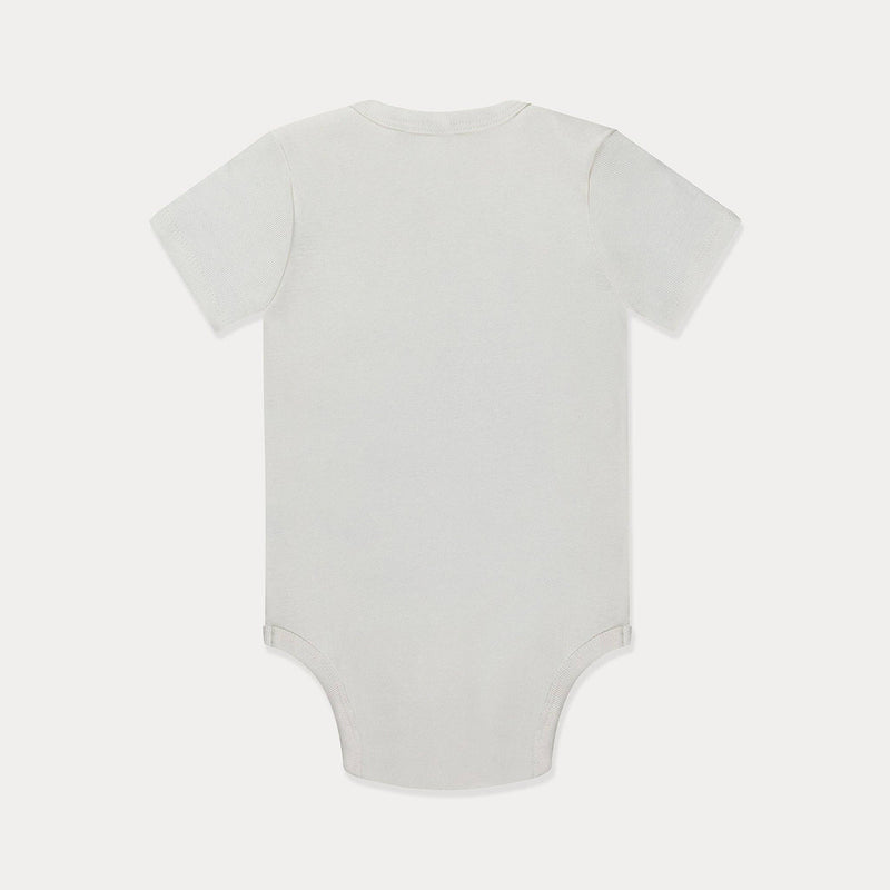 Mini Wardrobes - Baby Bodysuit, Infant Bodysuit, White and Blue, Ribbed Soft Cotton
