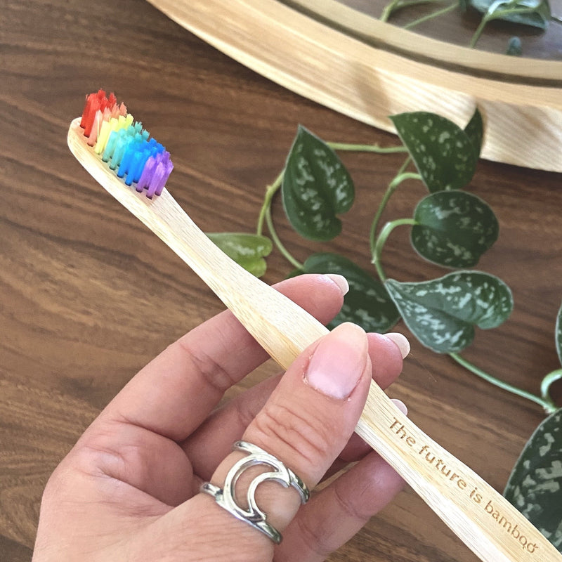 Rainbow Adult Bamboo Toothbrushes Soft – INNER 12