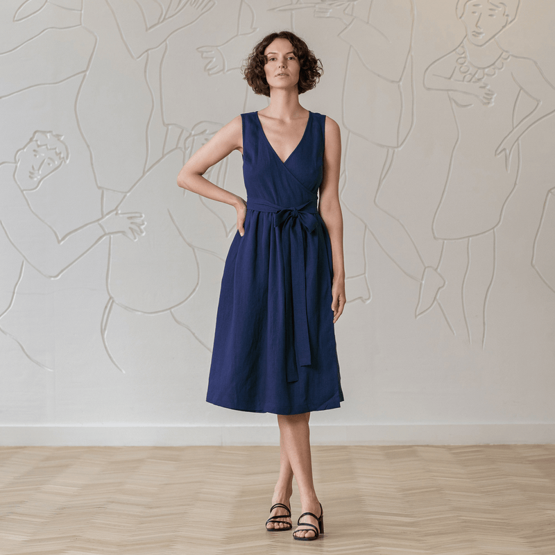 menique - Linen Sleeveless Smock Dress Macie