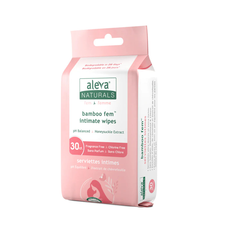 ALEVA NATURALS Bamboo Fem Intimate Wipes - Home & Well 
