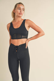 KIMBERLY C - Bustier Active Top with Mesh Inlays - Home & Well 