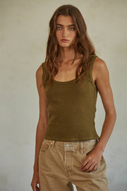 By Together - L6866 | Knit Ribbed Scoop Neck Sleeveless Top - Home & Well 