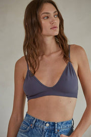 By Together - | Brami Seamless Ribbed Plunged V - Neck Strap Bralette - Home & Well