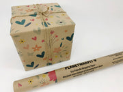 PlanetWrapIt - Spring Blossom Recycled Eco Kraft Wrapping Paper - Home & Well 