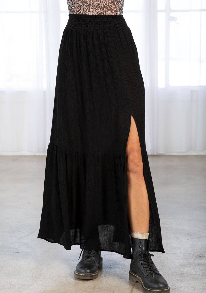Lovestitch - Bohemian Smocked Tiered Maxi Skirt - Home & Well