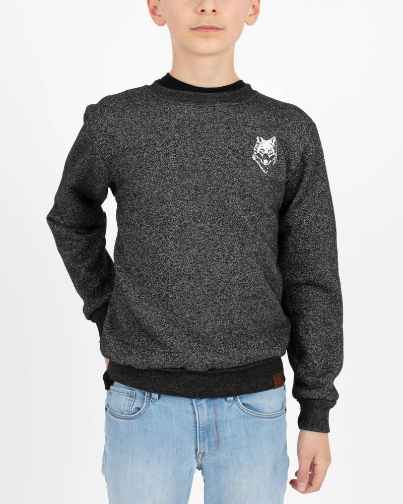 Wolfe Co. Apparel and Goods® - Wolfe Cubs Marled Black Crewneck - Home & Well 