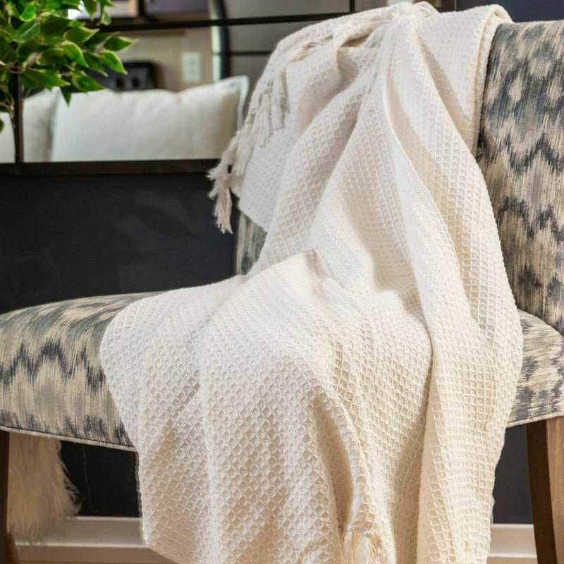 Fabstyles - Fabstyles Honeycomb High Quality Cotton Throw - Home & Well 