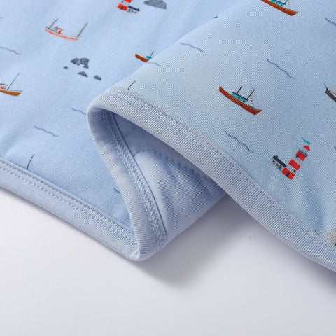 Early Grey - Quilted bamboo blanket - Sailboats - Home & Well 