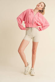 KIMBERLY C - Mineral Wash Zip-Up Hoodie - Home & Well 