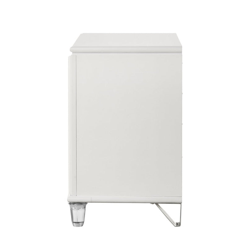 Cassandra LED Nightstand - Pearl White