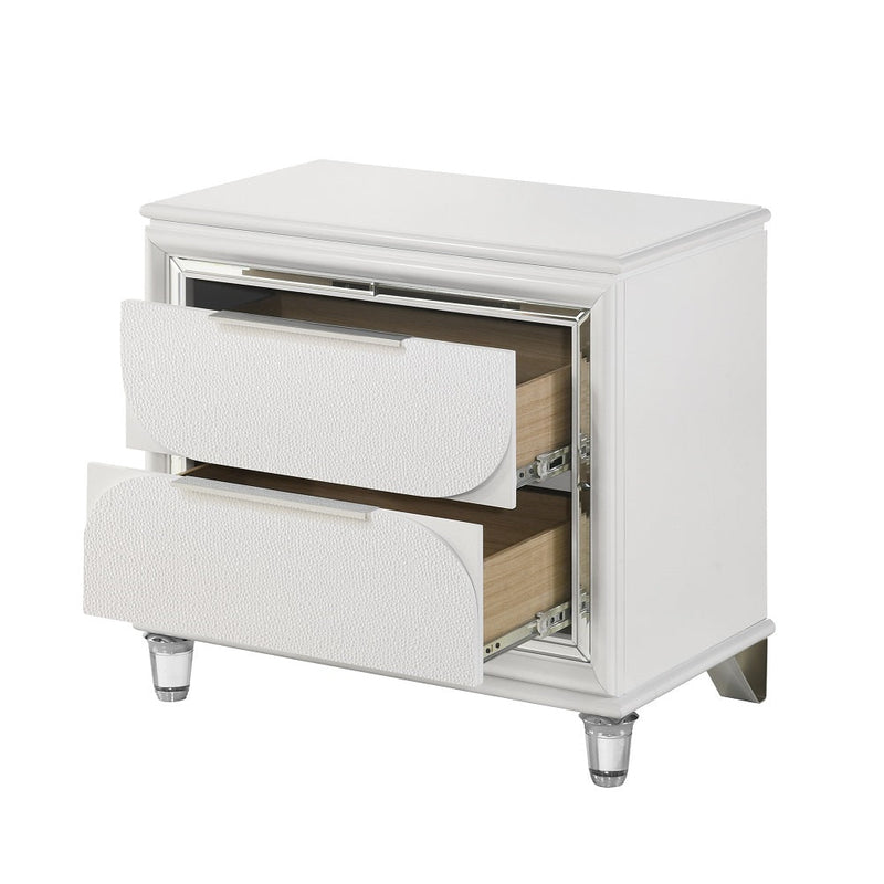 Cassandra LED Nightstand - Pearl White