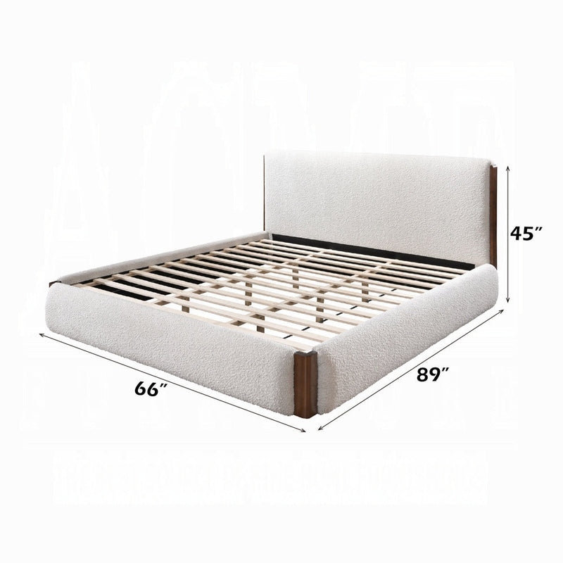 Reggie Upholstered Platform Bed - Cream