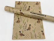 PlanetWrapIt - Duck Print Recycled Kraft Gift Wrapping Paper - Home & Well 