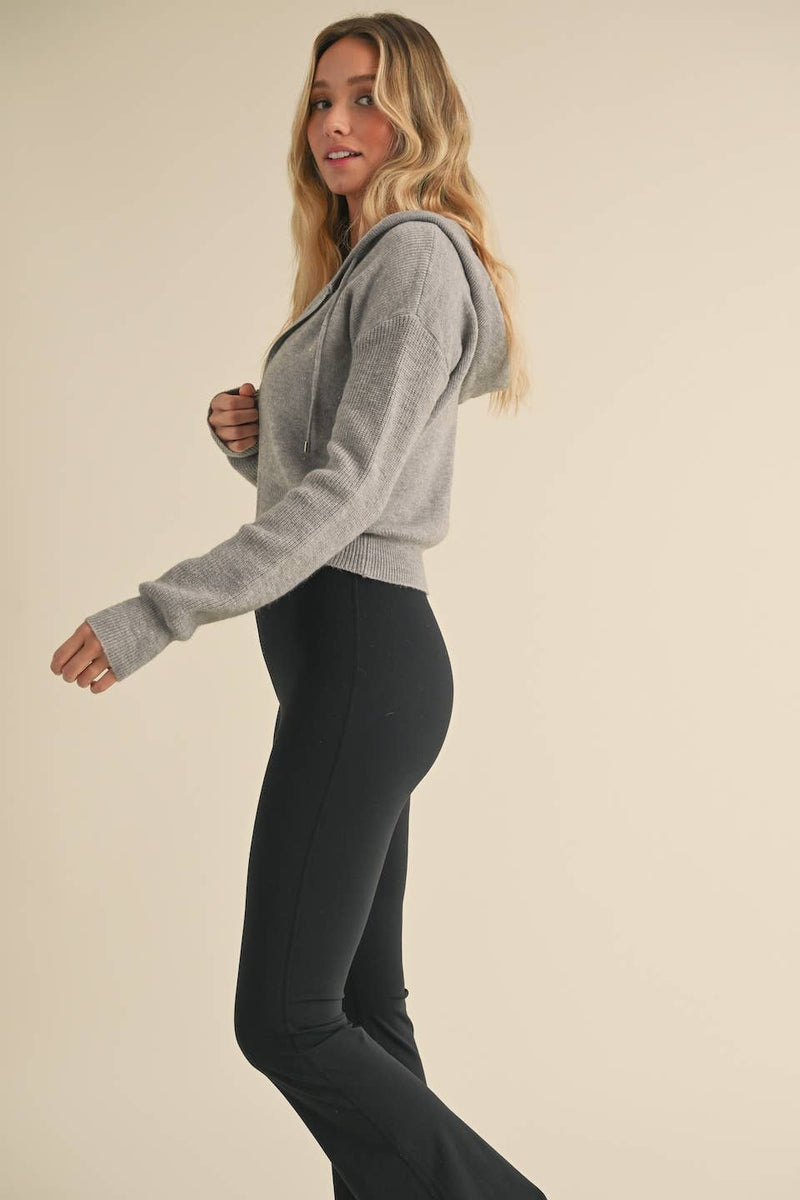 KIMBERLY C - Zip Up Knit Sweater Hoodie - Home & Well 