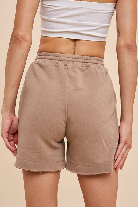 In Loom - GARMENT WASHED COTTON FRENCH TERRY SHORTS