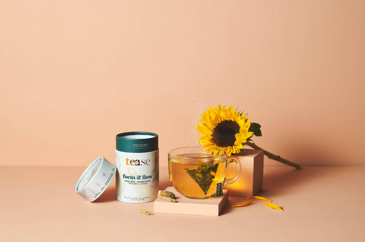 Tease | Wellness Tea Blends + Accessories - Focus & Flow Adaptogen Ginseng + Ginkgo Superfood Tea Blend - Home & Well 