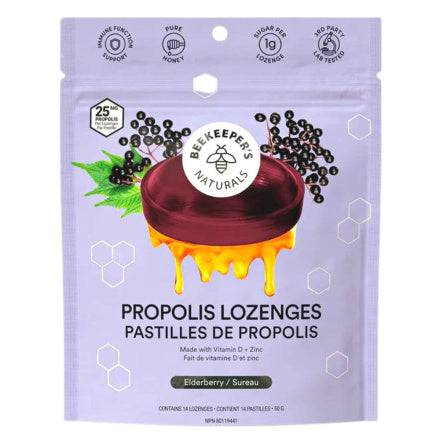 Beekeeper’s Naturals Low Sugar Propolis Lozenges Elderberry