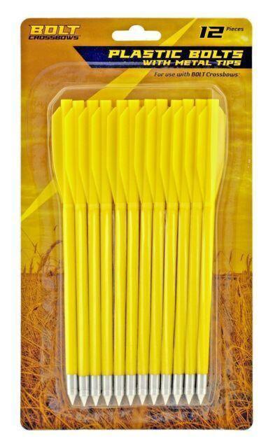 Bolt Crossbow Plastic Bolts With Metal Tips - 12 Pack