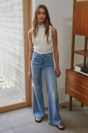 By Together - W1254 | Knit Ribbed Mock Neck Sleeveless Fitted Sweater Top - Home & Well