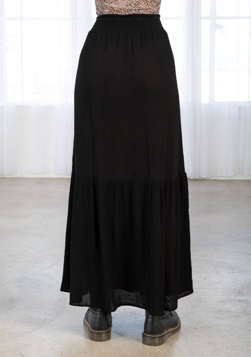Lovestitch - Bohemian Smocked Tiered Maxi Skirt - Home & Well