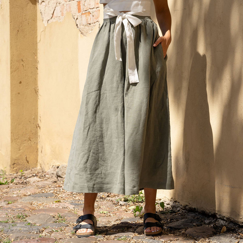 menique - Linen Long Skirt MAXI Sophia