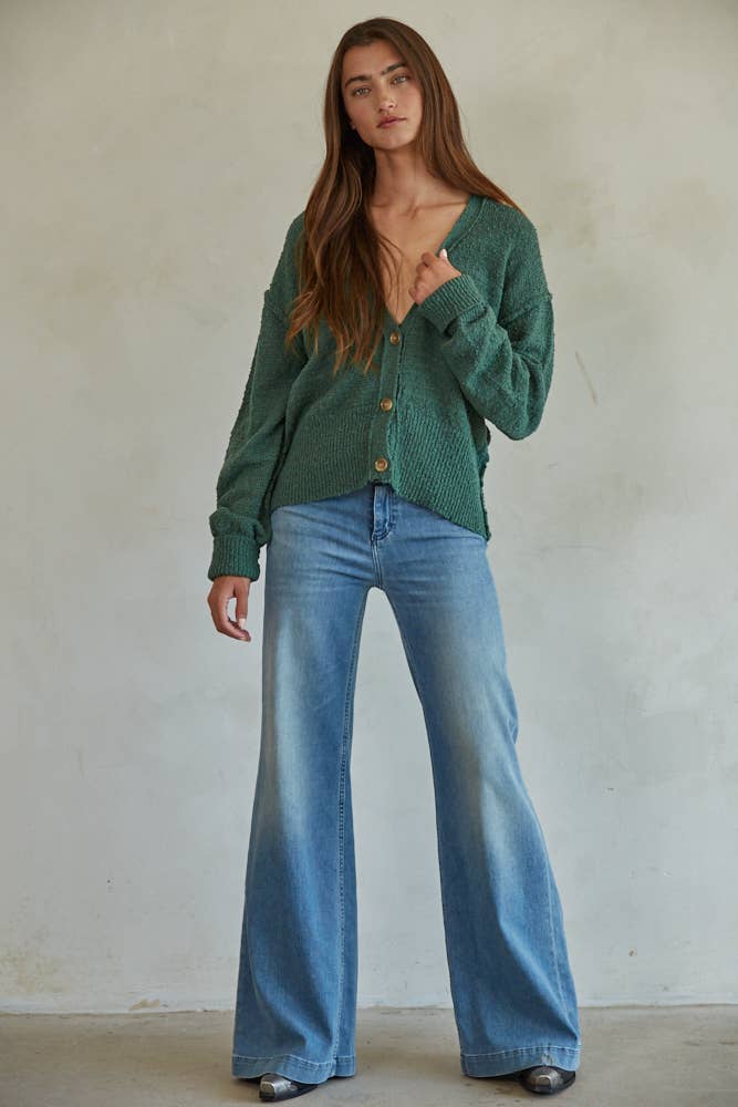 By Together - W1546 | Knit Sweater Button Down Cardigan - Home & Well
