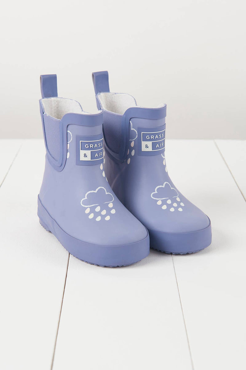 Grass & Air - Lavender Short Colour-Changing Kids Wellies