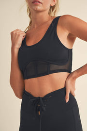 KIMBERLY C - Bustier Active Top with Mesh Inlays - Home & Well 